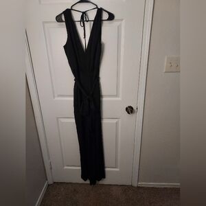 BCBGMaxAzria Black Halter Backless Gown